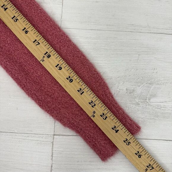 The Reeds x J.Crew‎ Size M Fuzzy Cardigan Sweater Flamingo Pink Eyelash Preppy - Picture 14 of 16
